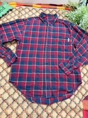 Wolverine Red and Blue Plaid Button-Down Shirt
